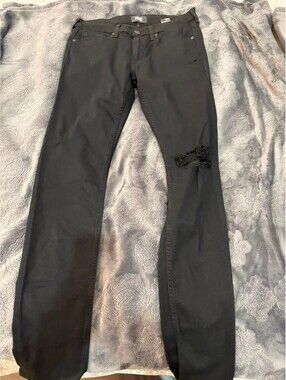 Paige Black Distressed Skinny Jeans